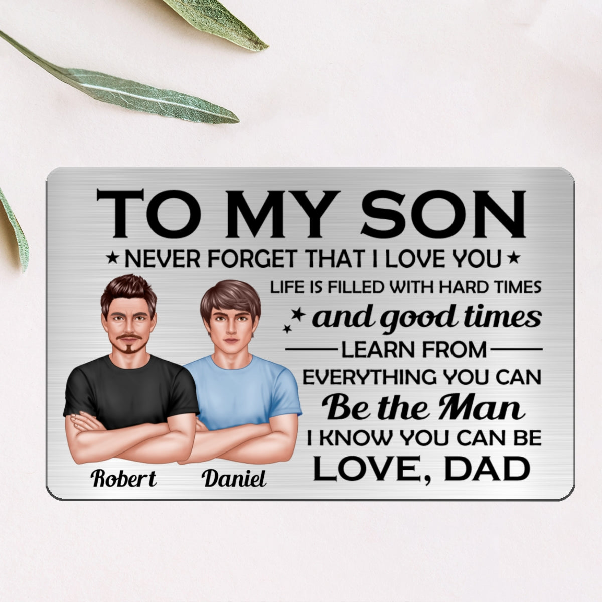 To My Son From Dad Personalized Metal Wallet Card