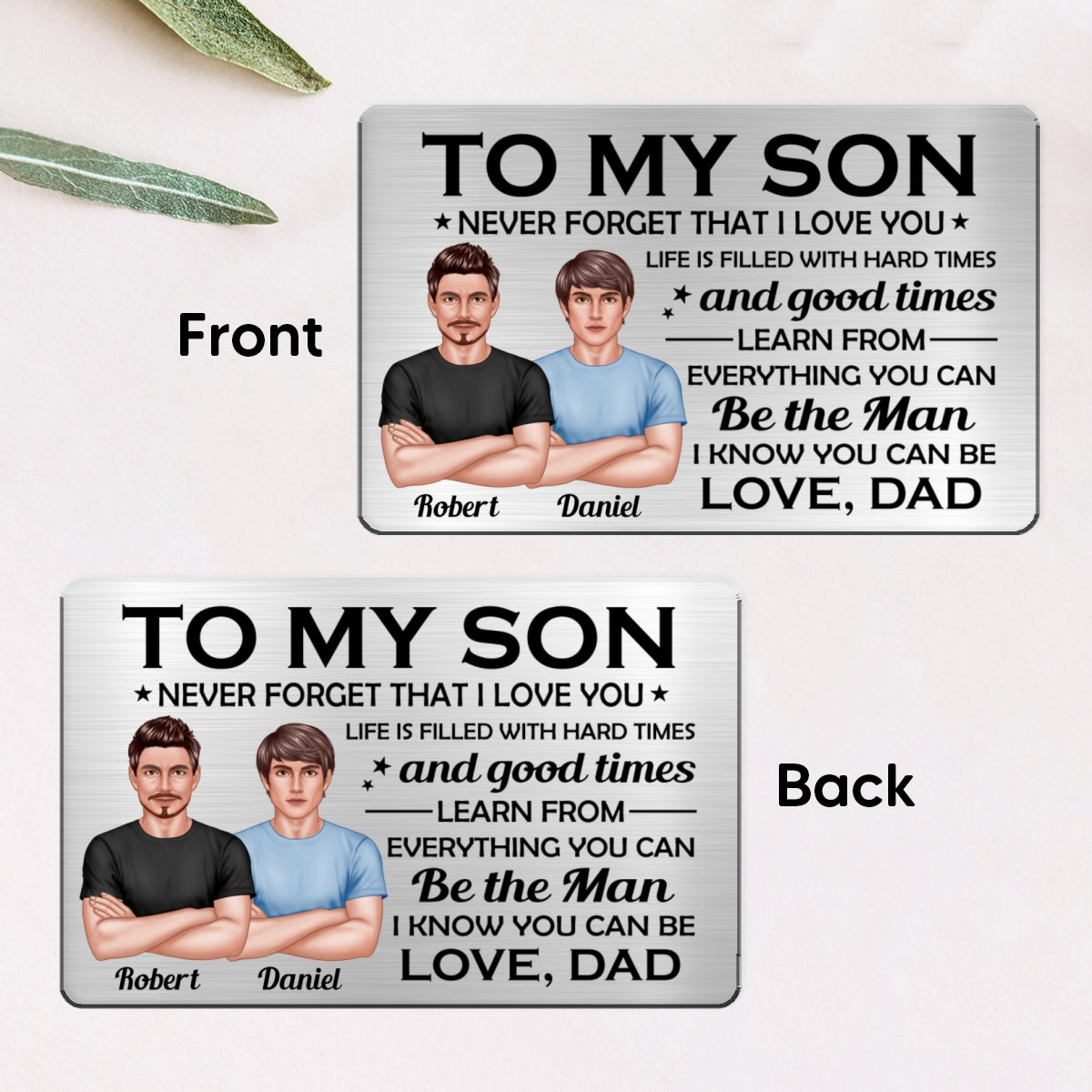 To My Son From Dad Personalized Metal Wallet Card