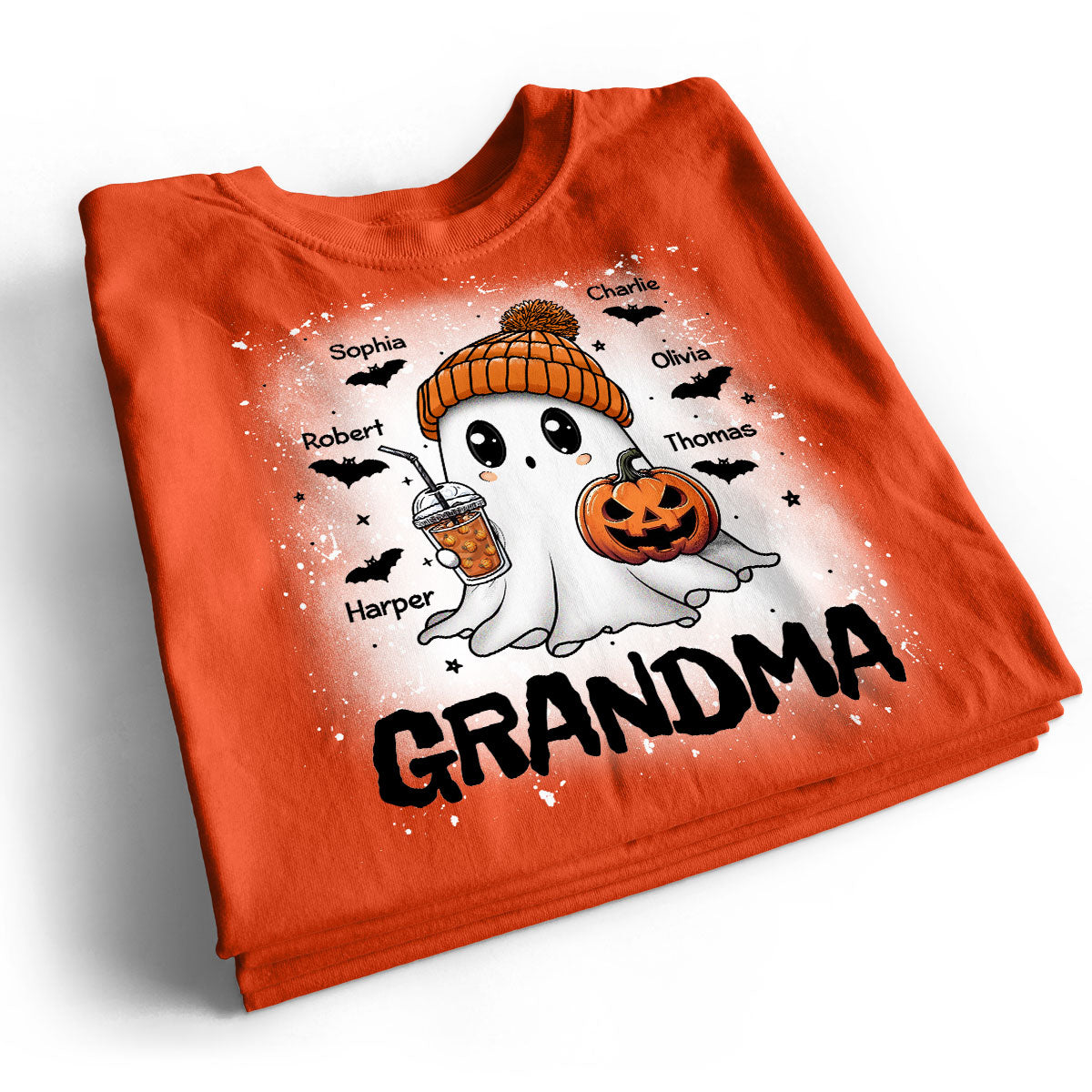 Boo Grandma Fall Season Halloween Custom Grandkids Names Personalized Shirt