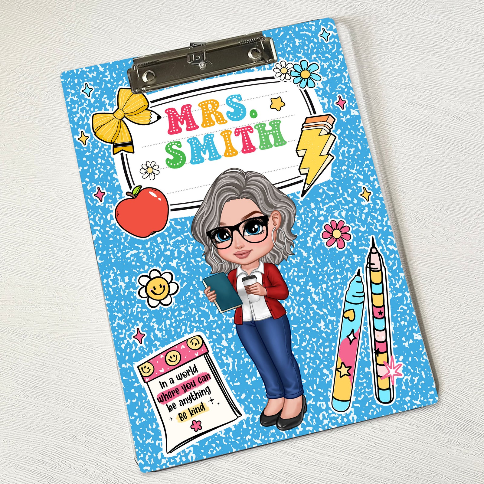 Custom Teacher Clipboard Composition Book With Name, Personalized Teacher Gifts, Teacher Appreciation, Back To School Gift