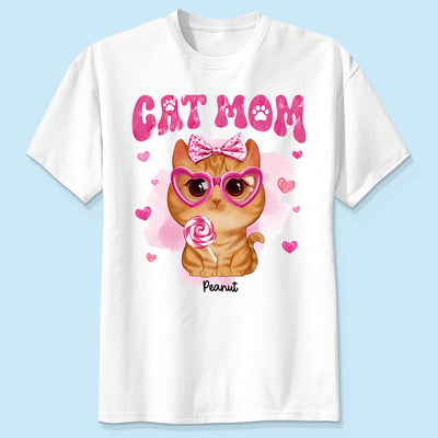 Watercolor Cute Cats Cat Mom Personalized Shirt,  Gift For Cat Lovers, Cat Moms
