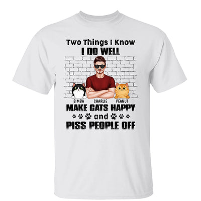 Two Things I Do Well Cat Dad Personalized Shirt