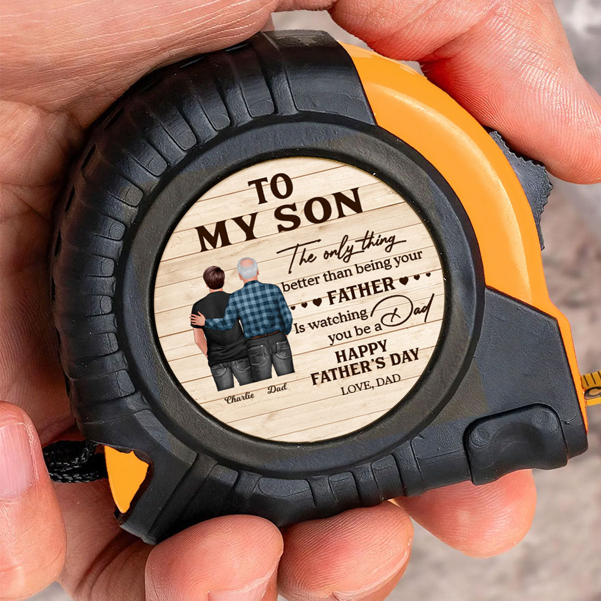 To My Son From Mom Happy Father's Day Personalized Tape Measure| Heartfelt Father's Day Gift For Son