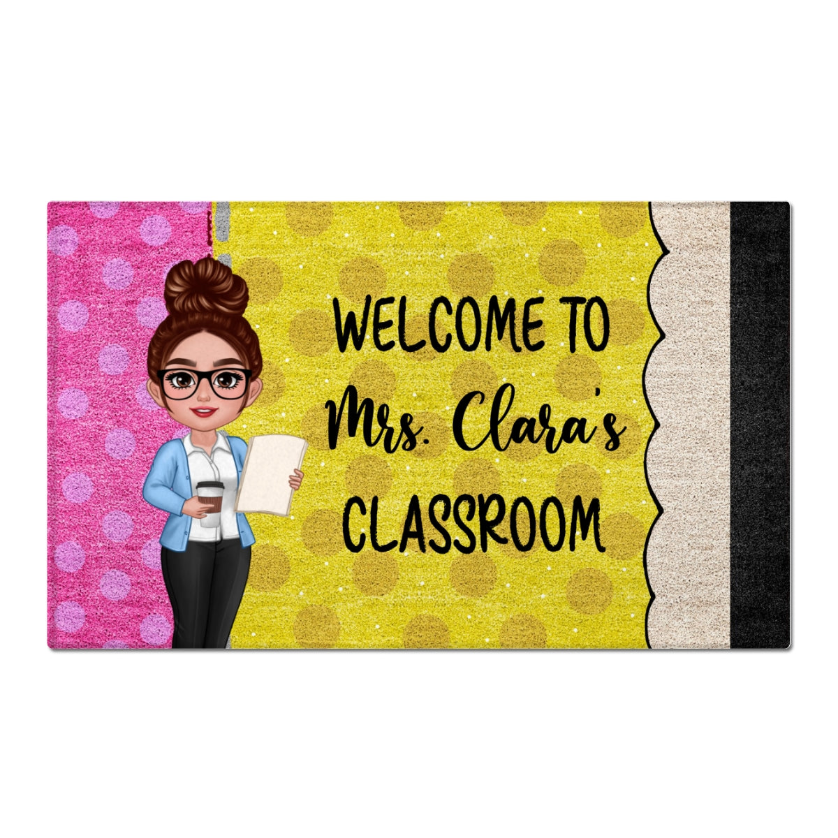 Teacher Pencil Welcome To Classroom - Personalized Doormat - Back To School Gift For Teacher