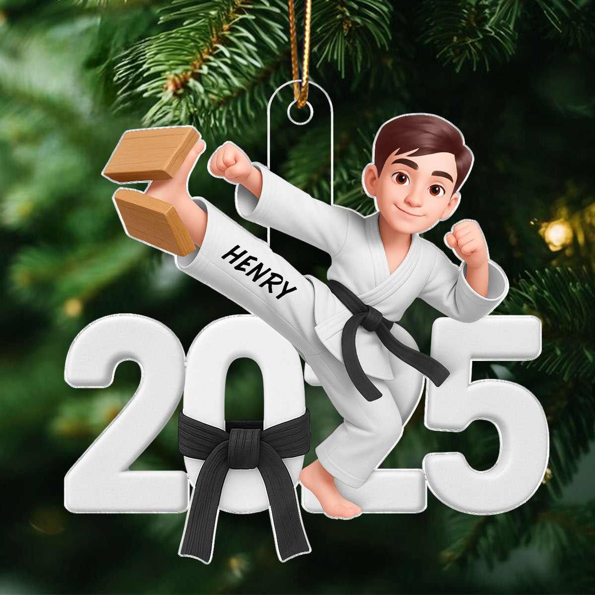 2025 Karate Boy Girl - Personalized Acrylic Ornament - Christmas Gift for Daughter, for Son