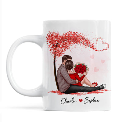To My Husband Wife Couple Sitting Personalized Mug - Valentine‘s Day Gift - Anniversary Gift