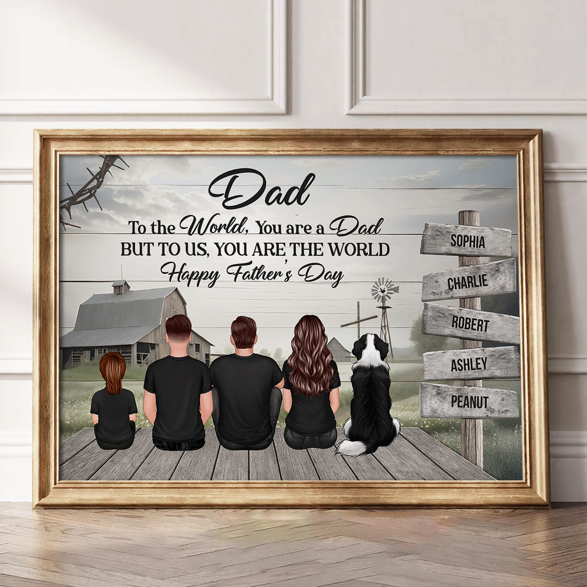 Christian Family Dad You Are The World Personalized Poster, Father's Day Gift For Dad