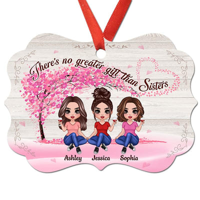 Besties Sisters Under Flying Heart Tree Personalized Christmas Ornament