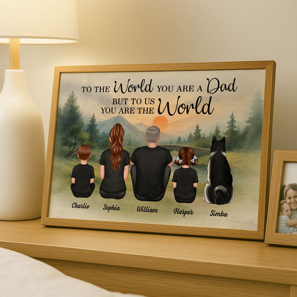 Retro Vintage Mountain Landscape Dad You Are The World Personalized Poster| Heartfelt Father's Day Gift For Dad, Husband