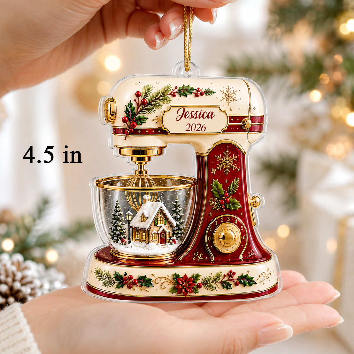Christmas Baking Mixer - Personalized Acrylic Ornament - Gift for Bakers