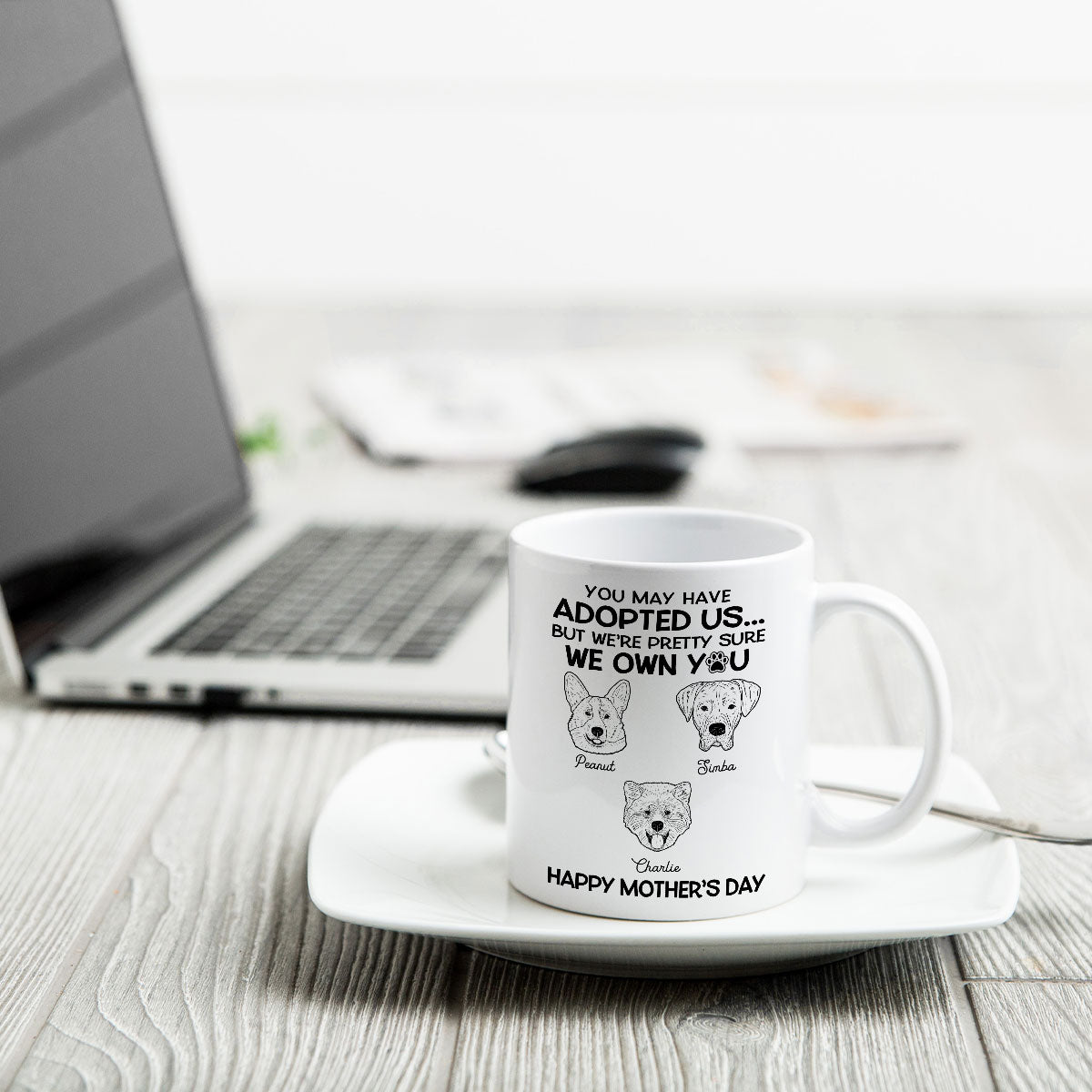 You May Adopted Me I Own You Gift, Father‘s Day Gift For Dog Lovers Personalized Mug