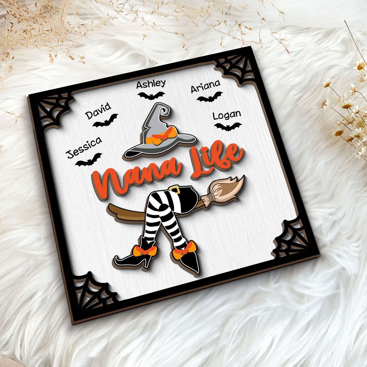 Grandma Witch Halloween Personalized 2-Layer Wooden Plaque, Gift For Grandma