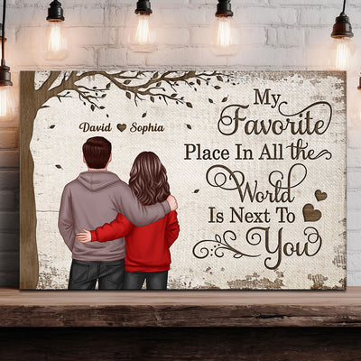 Favorite Place In The World Couple Back View - Personalized Canvas - Anniversary Gift For Him, Gift For Her
