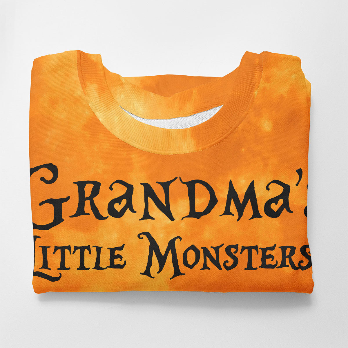 Grandma Mom Little Monsters Halloween Moon Light Bat Tree Personalized 3D Sweat Shirt, Purrfect Costume for Grandma