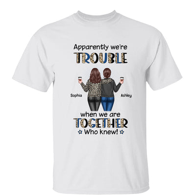 Half Leopard Denim Best Friends Trouble Together Personalized Shirt