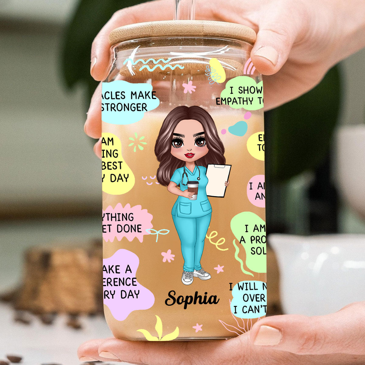 Nurse Daily Affirmations Nurse Appreciation Gift Personalized Clear Glass Can