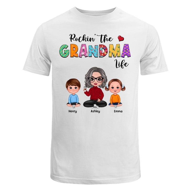 Rockin‘ Grandma Life Colorful Pattern Personalized Shirt