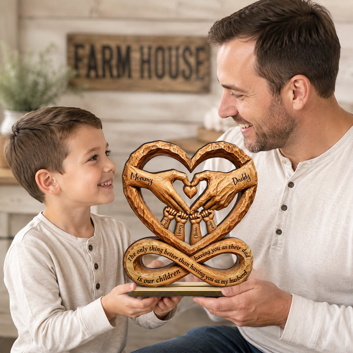 The Only Better Thing - Personalized 2-Layered Wooden Plaque - Father's Day Gift for Husband