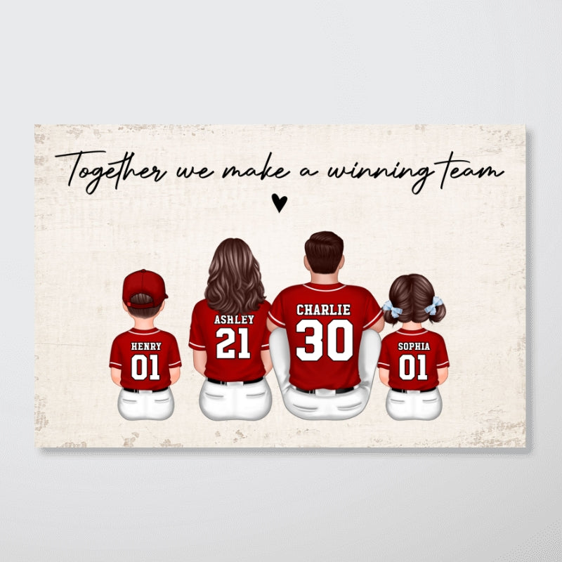 Baseball Family Sitting Personalized Poster Custom Gift for Dad, Husband or Family Room Decor