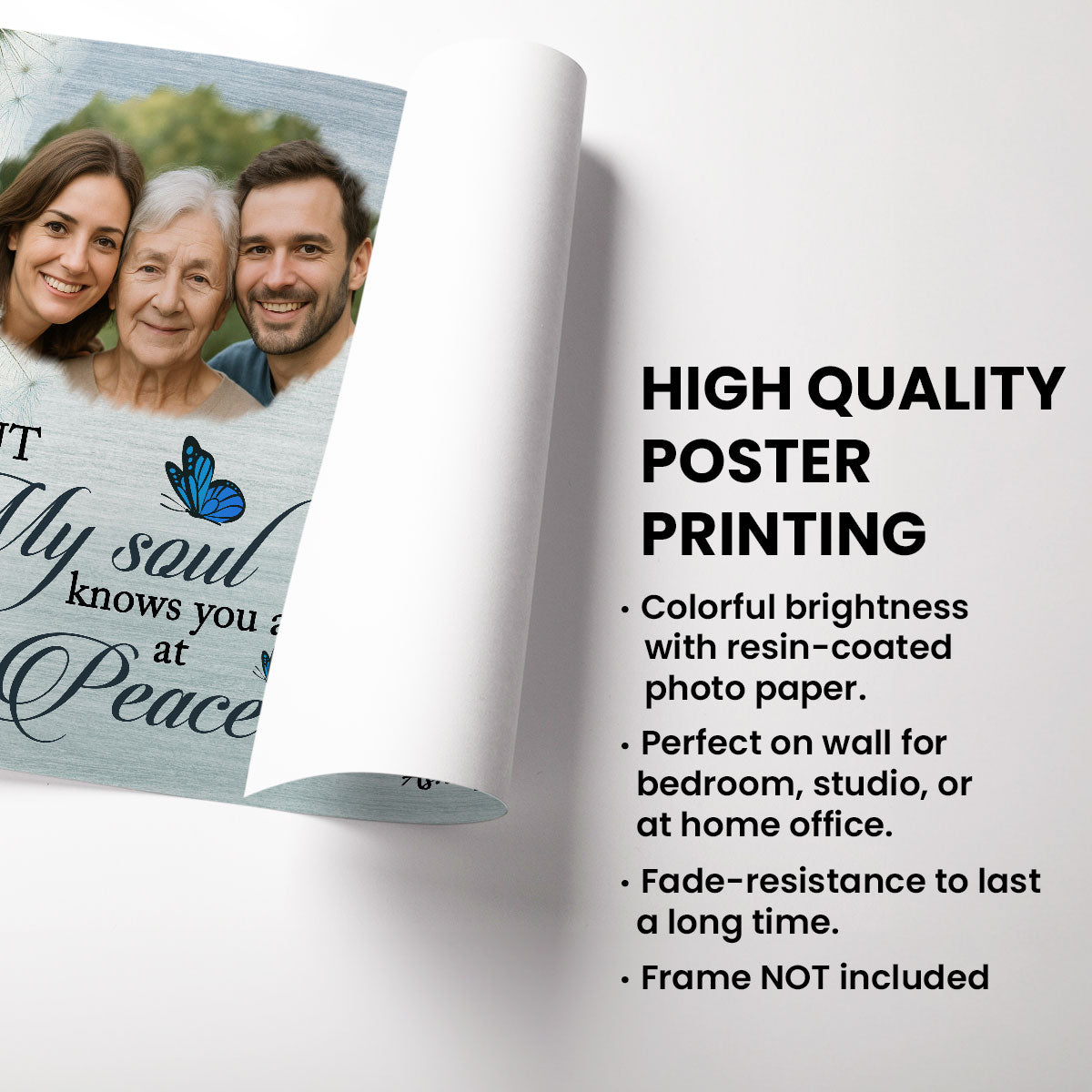 Lost Loved One Family Photo Uploaded Personalized Poster, Memorial gifts, Sympathy Gifts