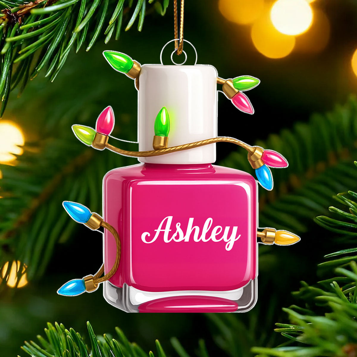 Custom Nail Polish Beauty Artist - Personalized Acrylic Ornament