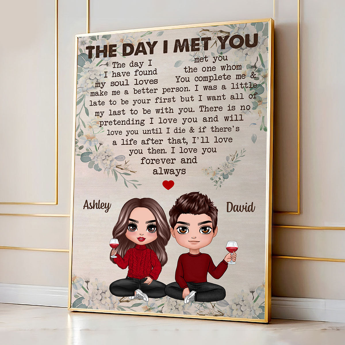 We‘re A Team Valentine’s Day Gift, Anniversary Gift For Him Gift For Her Personalized Vertical Poster