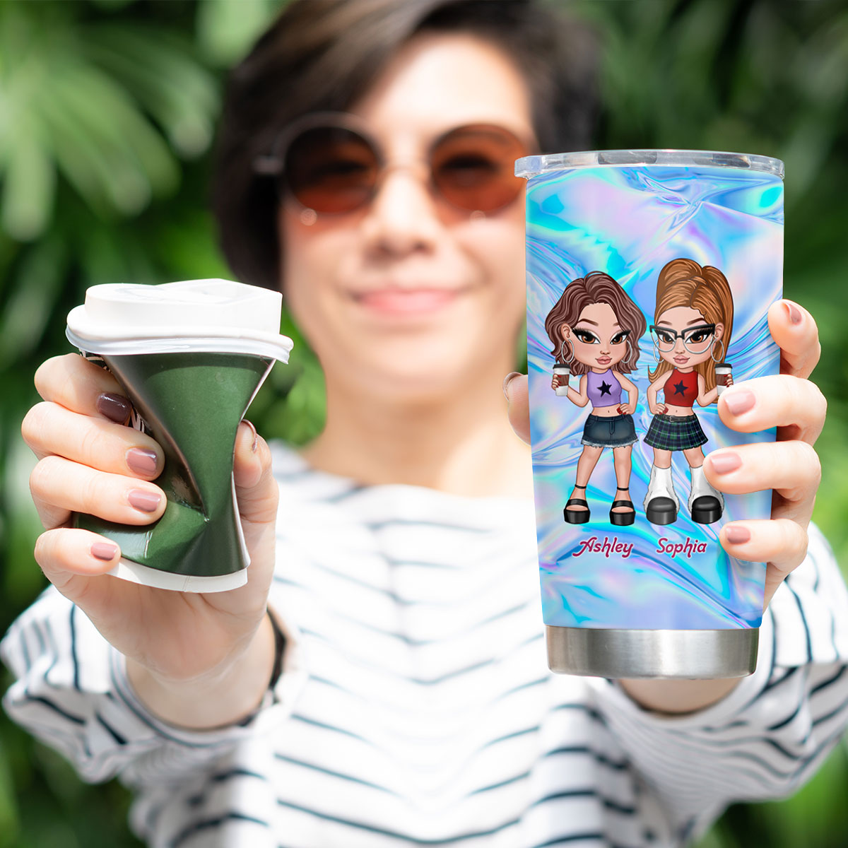 Y2K Besties Personalized Tumbler, Summer Gift For Best Friends