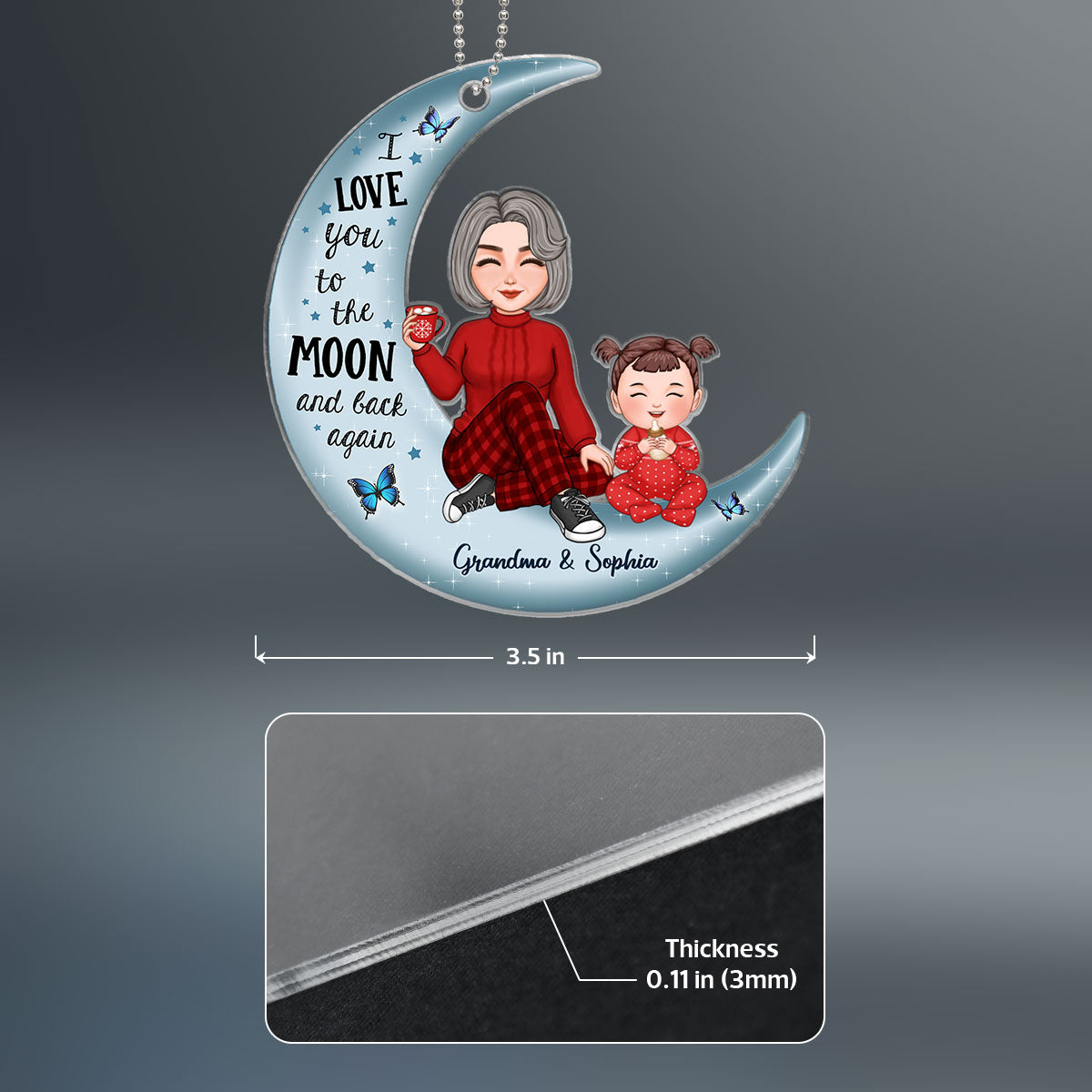 Cute Baby's First Christmas  Personalized Gift For Grandma Grandpa Acrylic Ornament