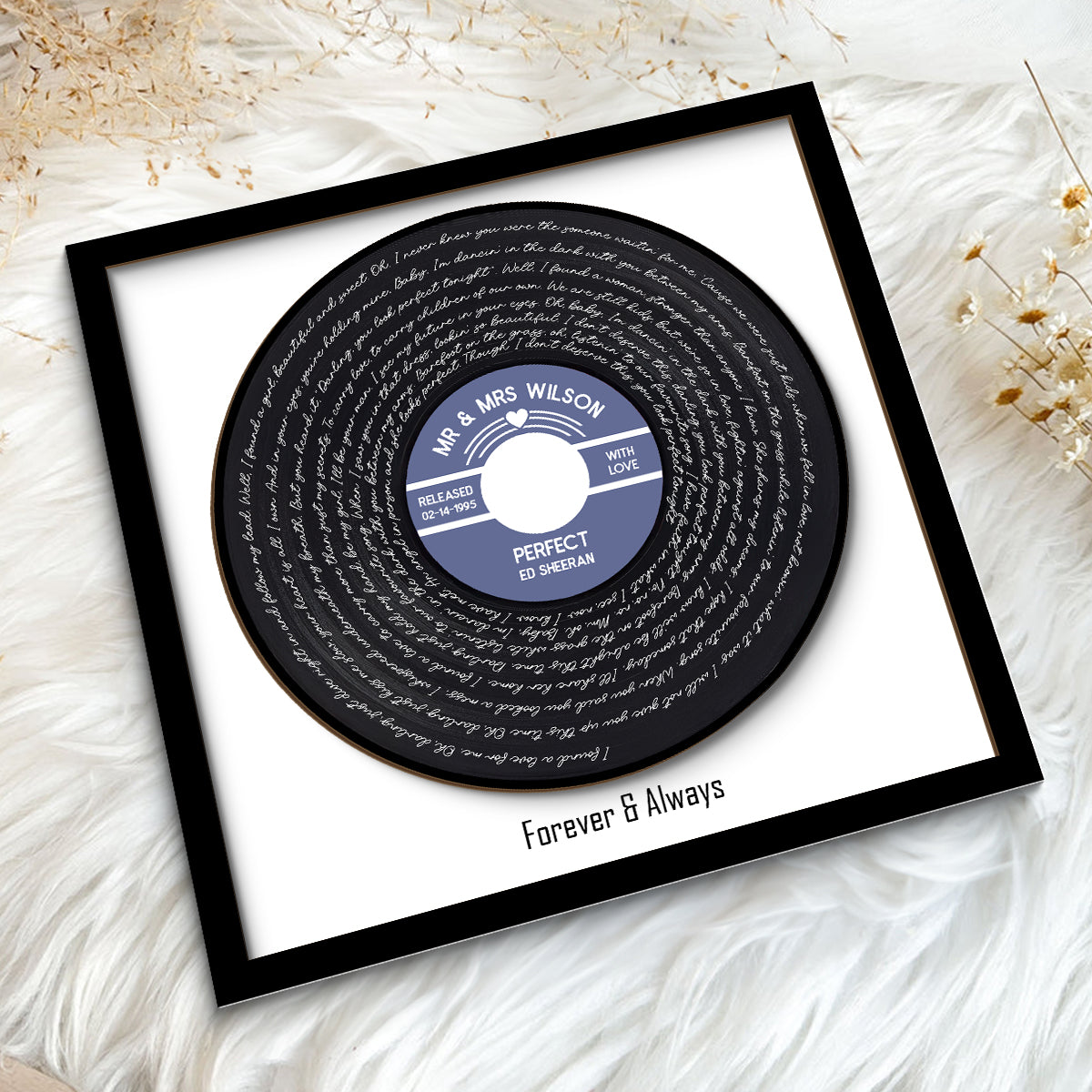 Custom Vinyl Record Label Valentine's Day, Wedding, Father's Day, Anniversary, Unique Gift for Him or Her Personalized 2-Layer Wooden Plaque