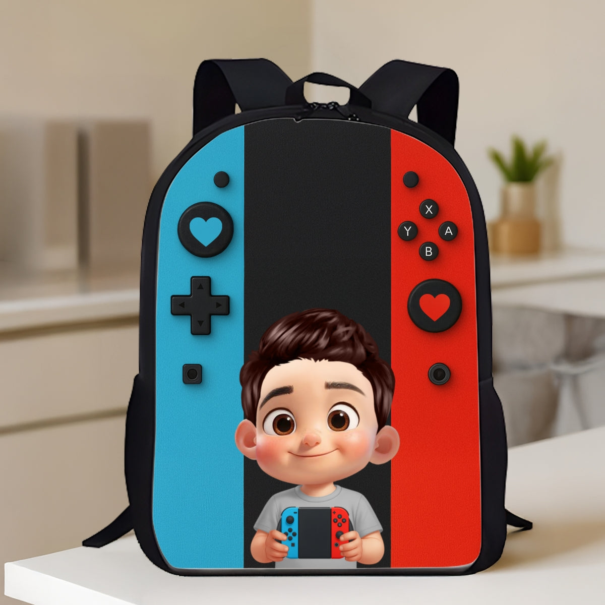 Personalized Gamer Backpack for Boys Girls, Back to School Backpack for Kids (Kid's Name is Optional)