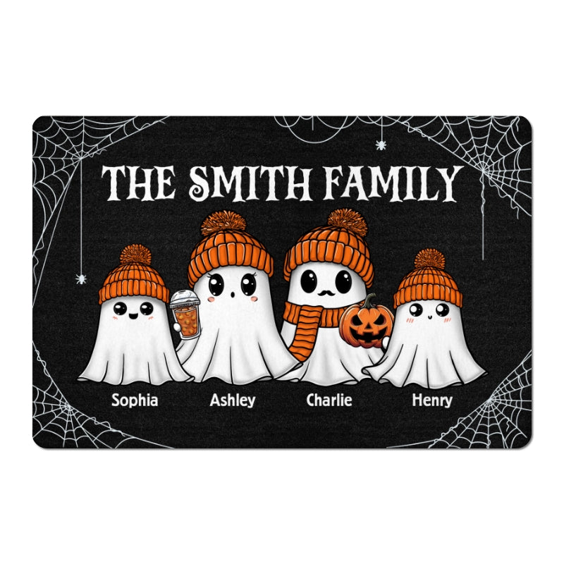 Family Our Boo Crew Fall Season Halloween Personalized Doormat