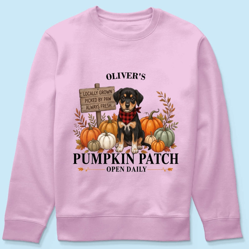Custom Pet Photo Pumpkin Patch - Personalized Shirt - Trendy Fall Tee for Dog Mom, Cat Mom