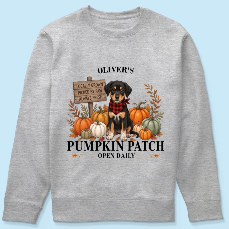 Custom Pet Photo Pumpkin Patch - Personalized Shirt - Trendy Fall Tee for Dog Mom, Cat Mom