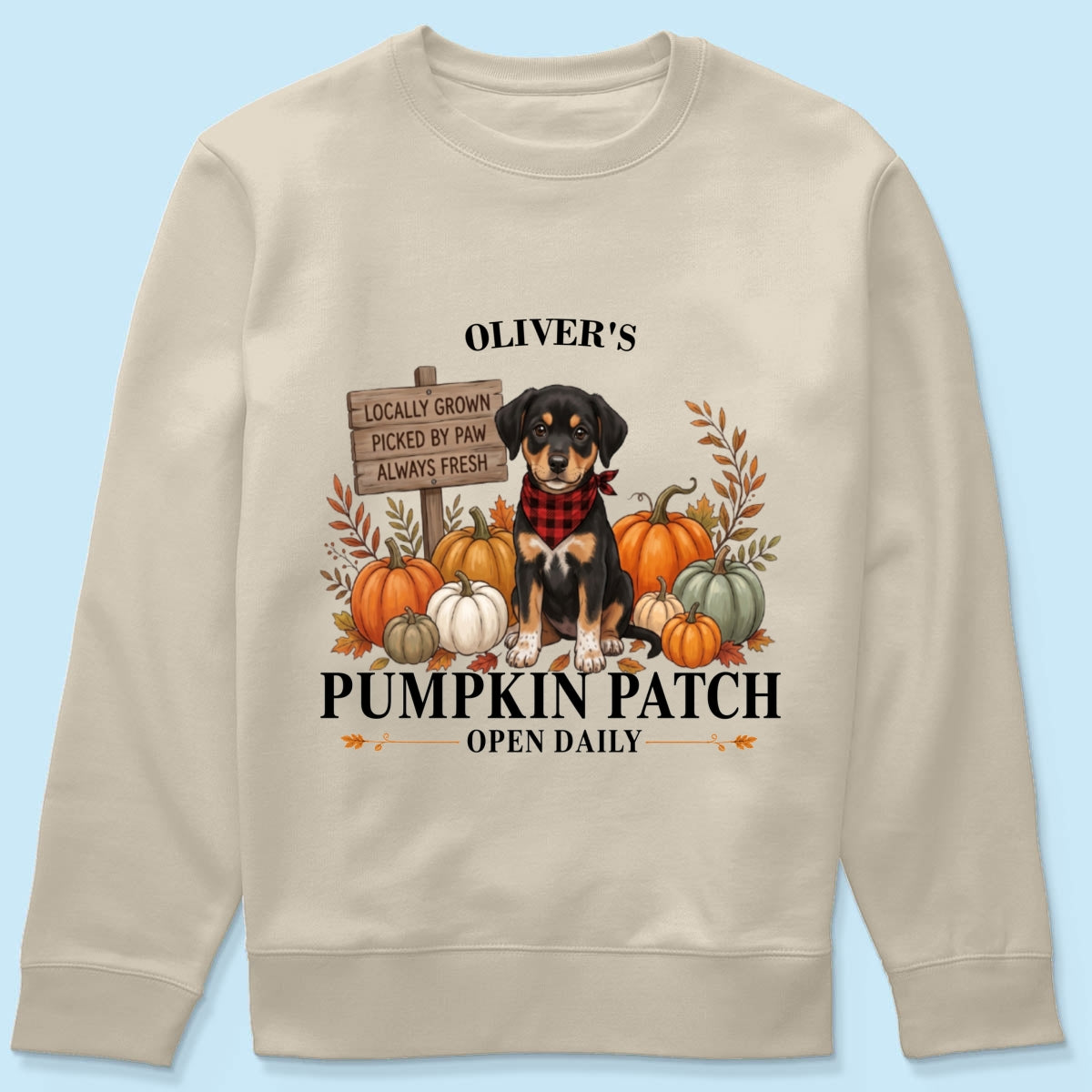 Custom Pet Photo Pumpkin Patch - Personalized Shirt - Trendy Fall Tee for Dog Mom, Cat Mom