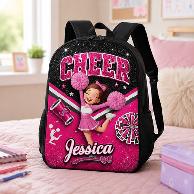 Custom Cheerleader with Name - Personalized Backpack - Back to School Gift for Daughter, Granddaughter
