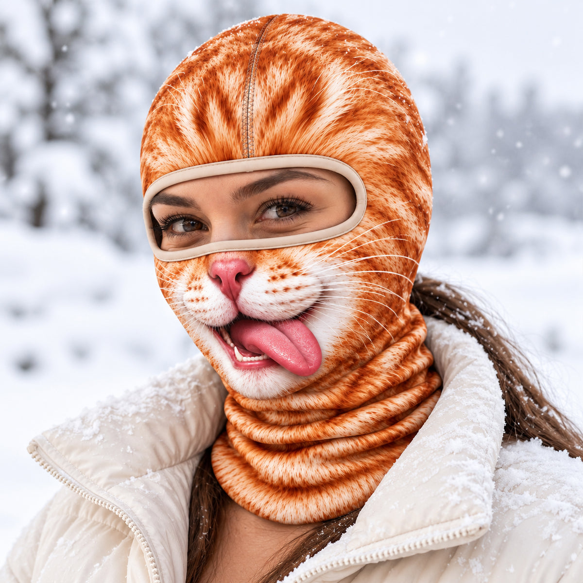 Realistic Pet Funny Animal - Personalized Balaclava Mask - Hilarious Winter Christmas Gift for Skiers, Snowboard Party Face Cover Ski Mask