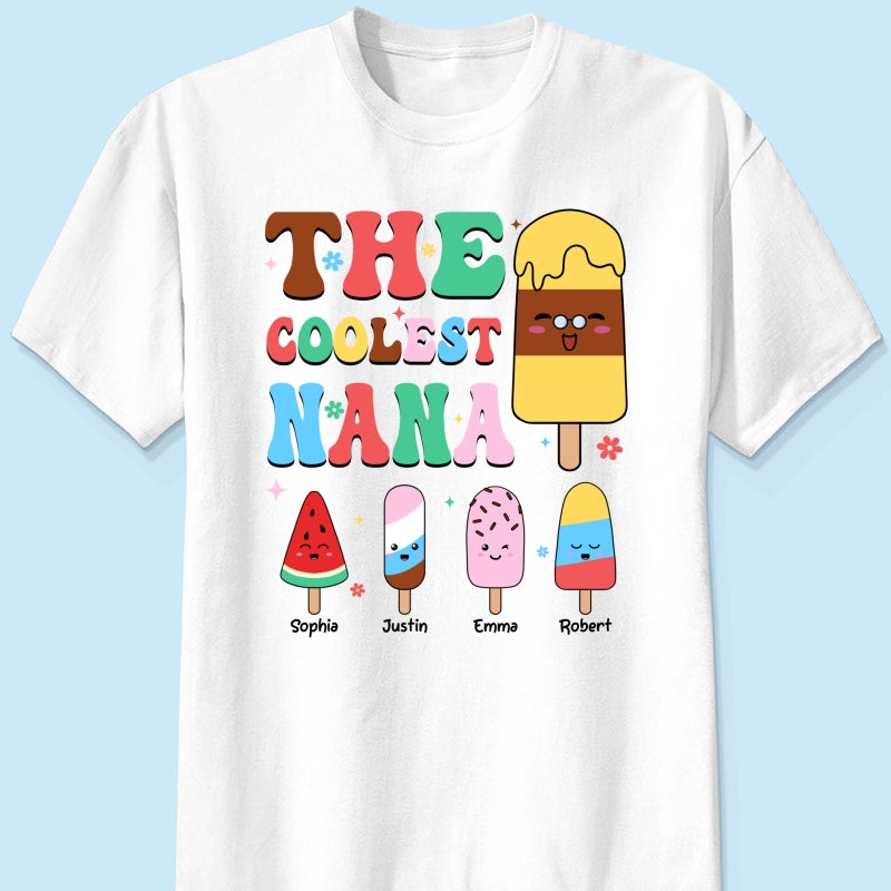 The Coolest Grandma Ice Cream Summer Personalized Shirt