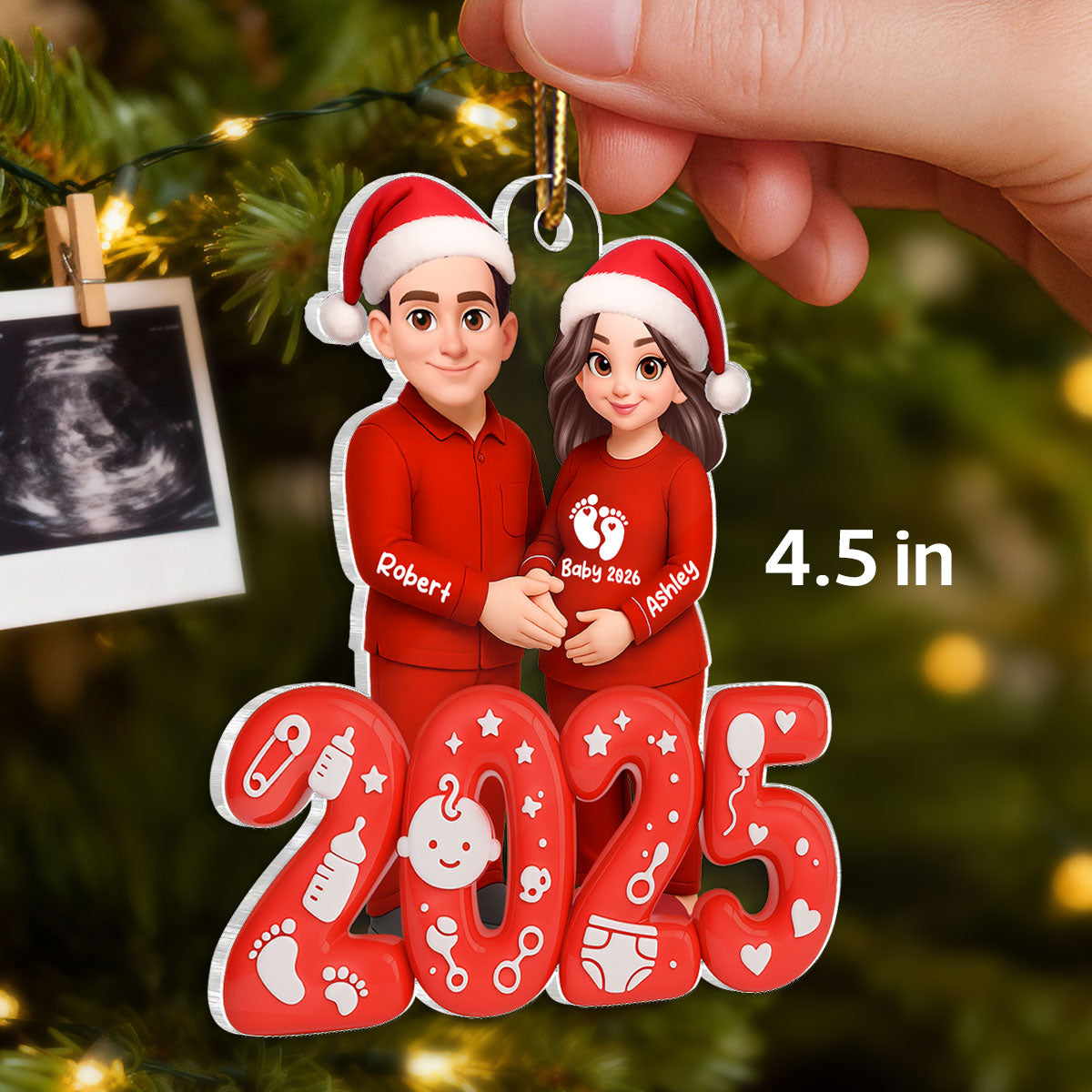 2025 Expecting Parents - Personalized Acrylic Ornament - Christmas Gift for Expecting Parents