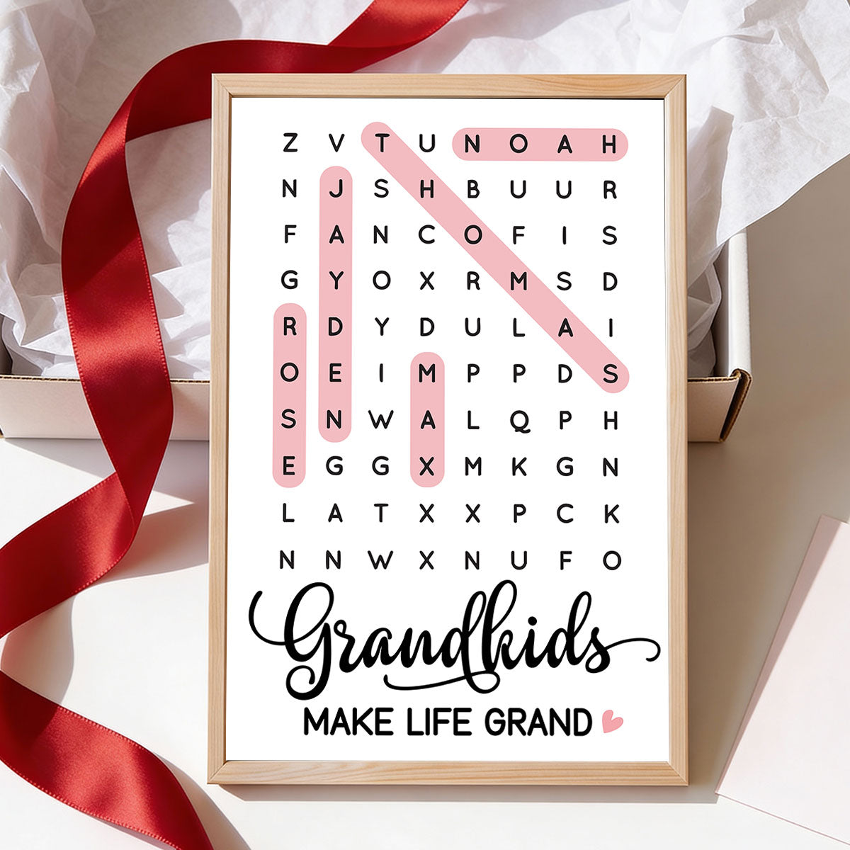 Grandkids Make Life Grand Word Search - Personalized Poster - Mother's Day Gift For Grandma
