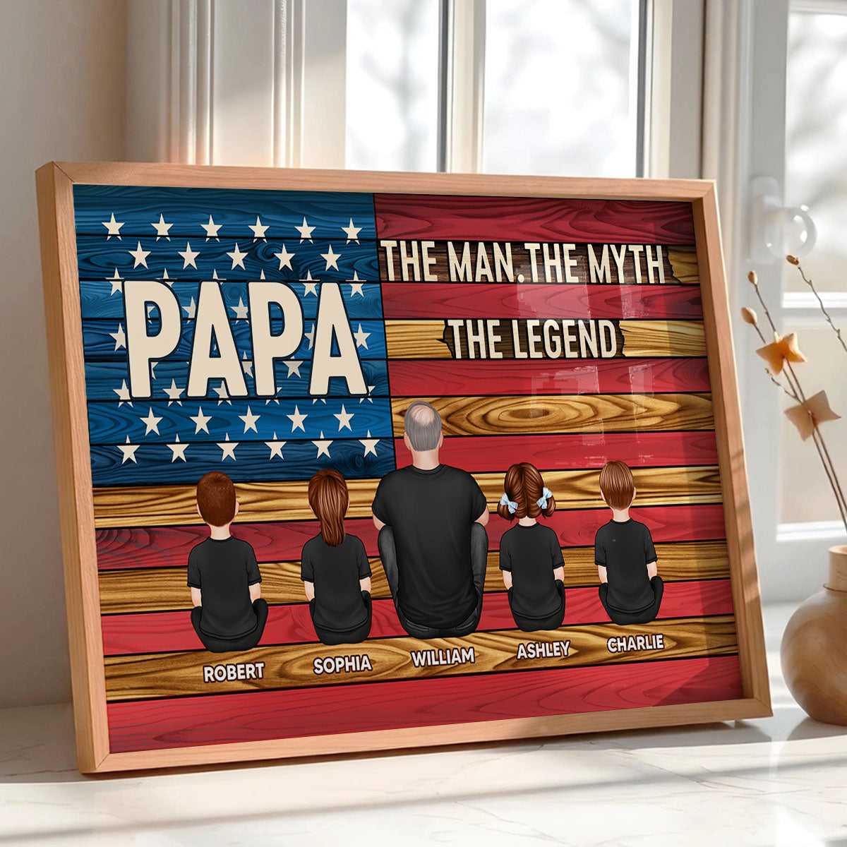 Grandpa The Man The Myth The Legend Personalized Poster, Gift For Grandpa