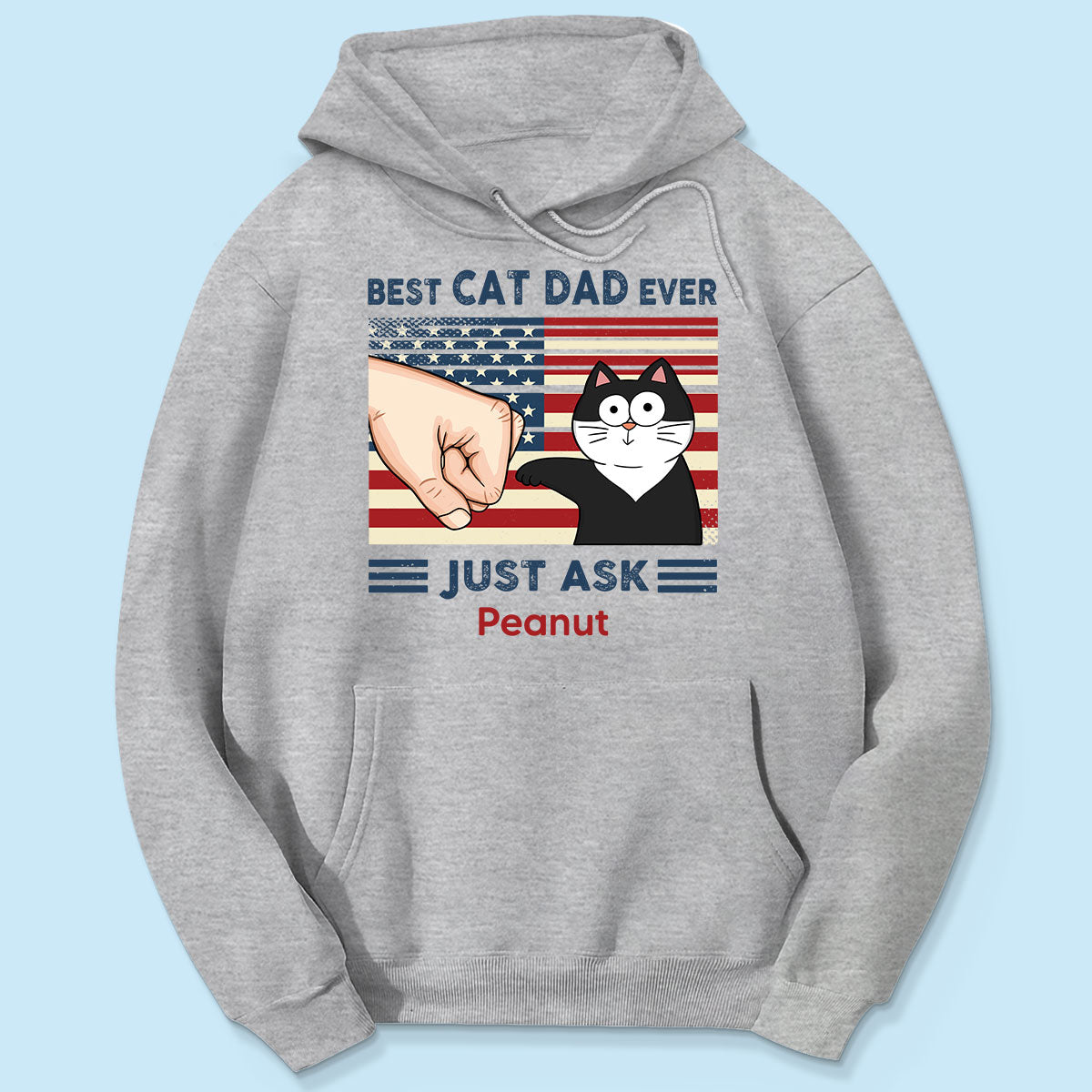 Best Cat Dad Ever Nation Flag Fist Bump Funny Cute Cats Personalized Shirt