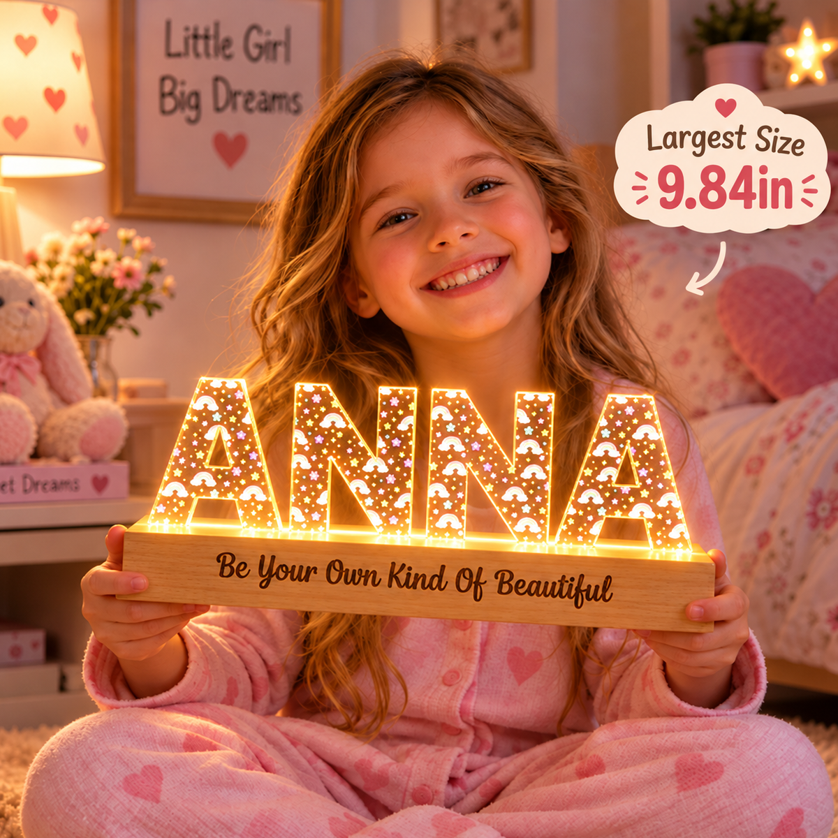 You Make the World Brighter - Personalized Acrylic Block LED Night Light - Kids Room Decor, Nursery Light, Christmas Gift Keepsake For Boy Girl
