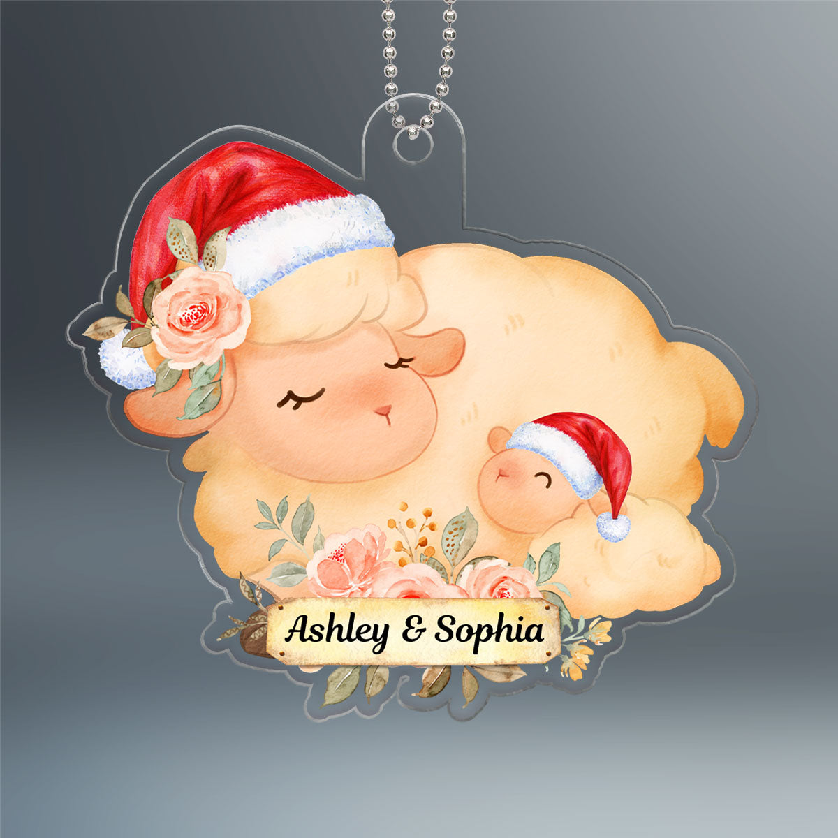 Grandma And Grandkid Mom And Kid Animal Collection Personalized Acrylic Ornament