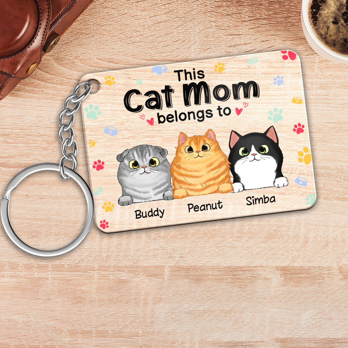 This Cat Dog Dad Mom Belongs To Personalized Acrylic Keychain