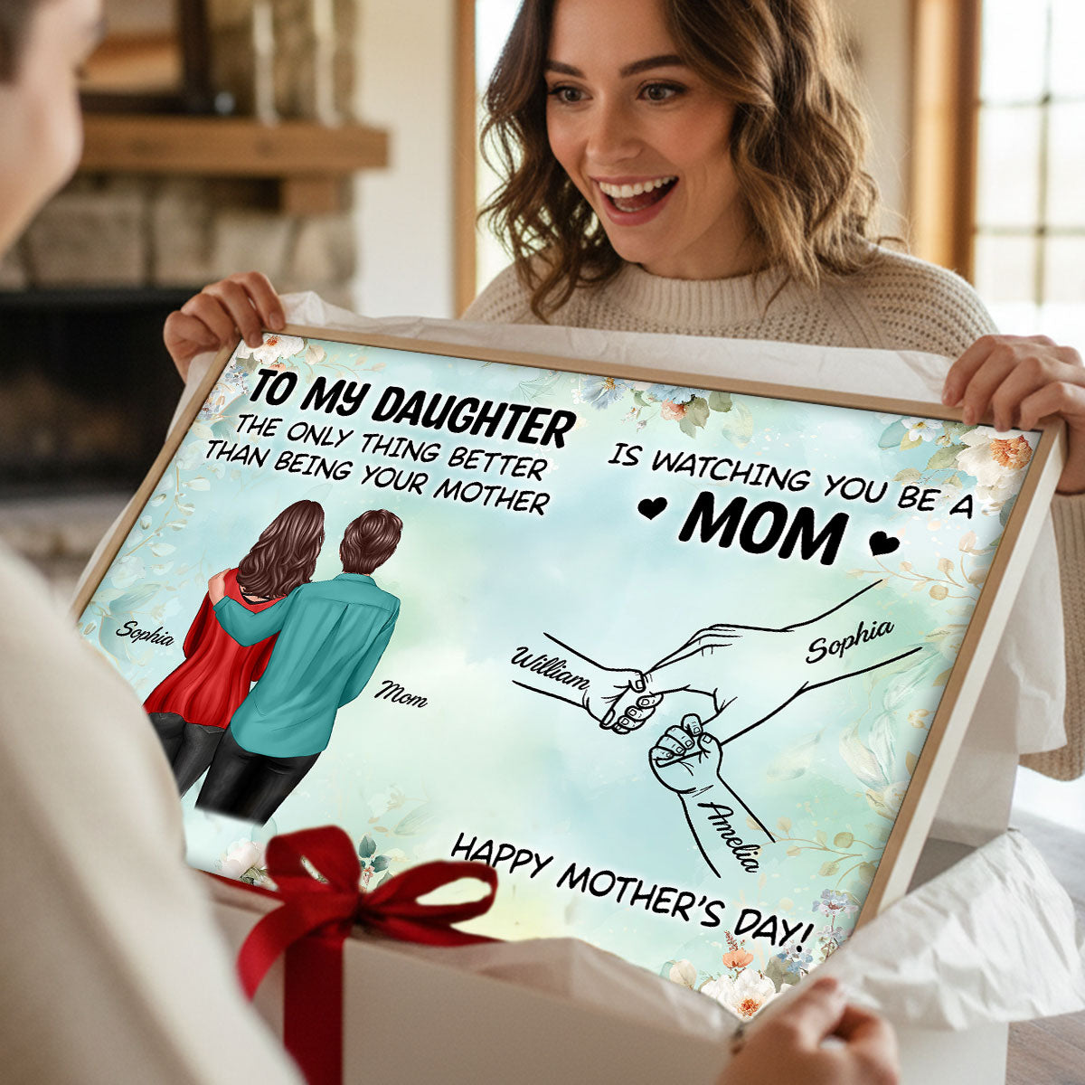 From Mom To Daughter Watching You Be A Mom Green Tone - Personalized Poster - Mother's Day Gift For Daughter