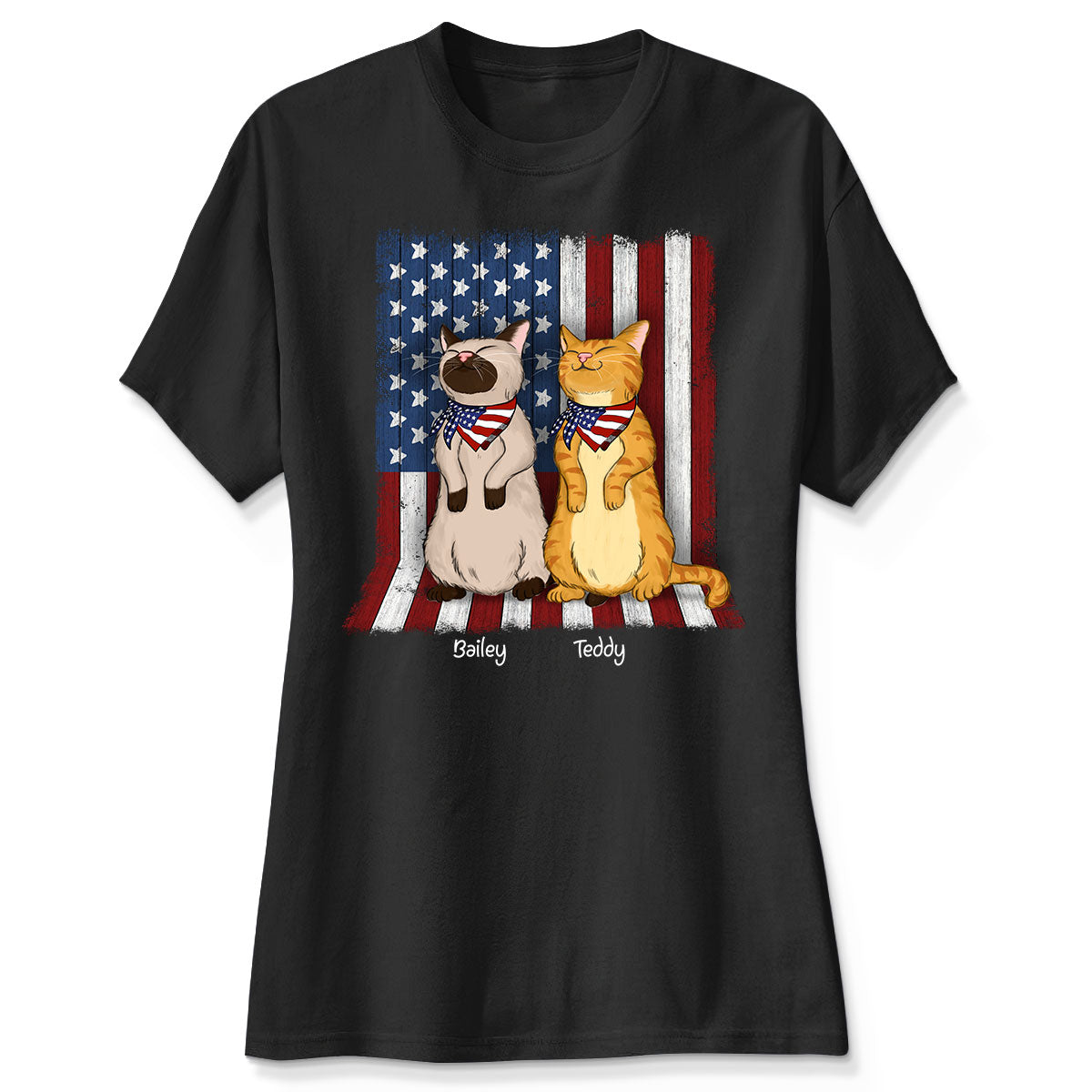 Nation Flag Standing Cat 4th Of July Independence Day Personalized Shirt
