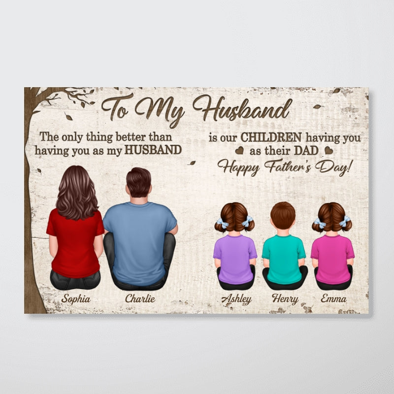 The Only Thing Having You As My Husband Back View Family Under Tree Personalized Poster