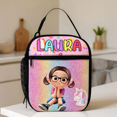 Unicorn Mermaid Theme Personalized Insulated Lunch Box for Girl Toddler, Keep Your Child’s Meals Fresh & Safe All Day