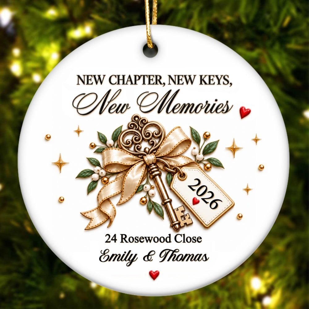 Trending New Home - Personalized Ceramic Ornament - New House Congratulations, Christmas Keepsake For Friends, Family