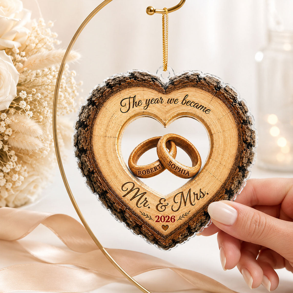 Together Forever Couple Anniversary 2D Flat Plaque - Personalized Acrylic Ornament - Heartfelt Gift for Her, for Him